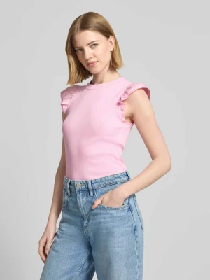 Top o kroju slim fit z obszyciem falbanami Rich & Royal