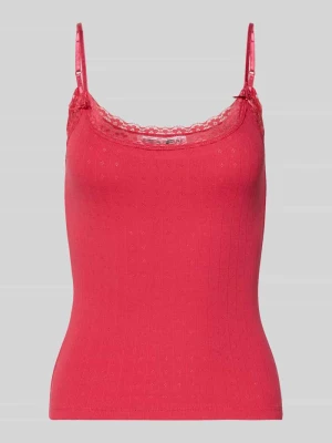 Top o kroju slim fit z obszyciem koronką model 'Ajour' REVIEW