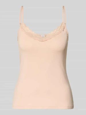 Top o kroju slim fit z obszyciem koronką SKINY