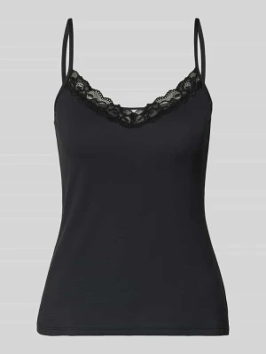 Top o kroju slim fit z obszyciem koronką SKINY