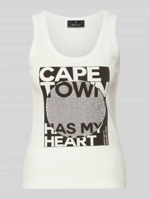 Top o kroju slim fit z obszyciem z kamieni stras Model 'Cape Town' monari