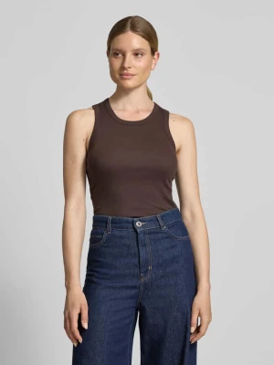 Top o kroju slim fit z okrągłym dekoltem model 'Lesso' Opus