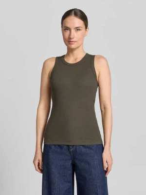 Top o kroju slim fit z okrągłym dekoltem model 'Lesso' Opus