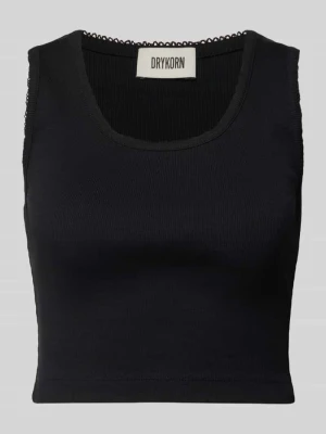 Top o kroju slim fit z ozdobną lamówką model 'Tiora' drykorn