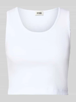 Top o kroju slim fit z ozdobną lamówką model 'Tiora' drykorn