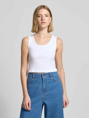 Top o kroju slim fit z ozdobną lamówką model 'Tiora' drykorn