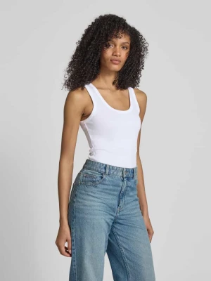 Top o kroju slim fit z z efektem prążkowania Tom Tailor Denim