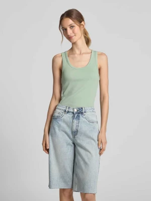 Top o kroju slim fit z z efektem prążkowania Tom Tailor Denim