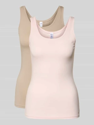 Top o kroju slim fit ze zwierzęcym nadrukiem na całej powierzchni w zestaw 2 szt. SKINY