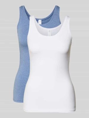 Top o kroju slim fit ze zwierzęcym nadrukiem na całej powierzchni w zestaw 2 szt. SKINY