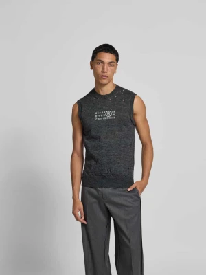 Top o kroju slim z czystej żywej wełny MM6 Maison Margiela Antracytowy