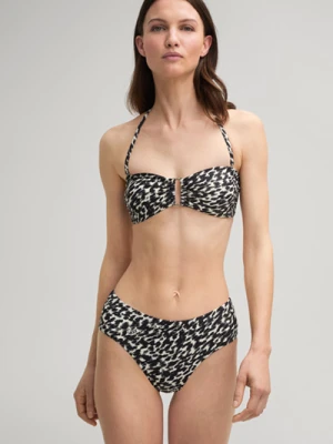 Top od bikini w stylu bandeau w kolorze czarno-białym w panterkę Joop