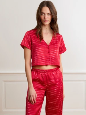 Top od piżamy satynowej w groszki Etam