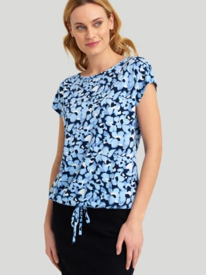 Top oversize z nadrukiem w błękitne kwiaty Greenpoint niebieski