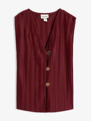 Top plisowany BonPrix czerwony