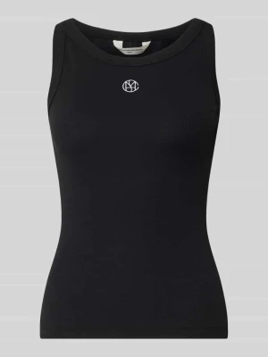 Top prążkowany z wyhaftowanym logo model ‘Gubbe’ MSCH Copenhagen Czarny