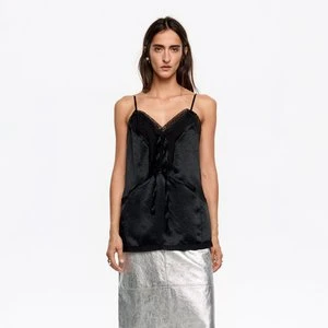 Top prosty mieszanka tkanin czarny BIMBA Y LOLA