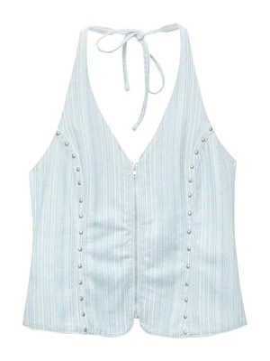 Top PULL&BEAR niebieski