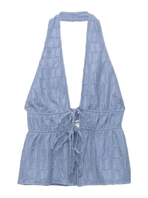 Top PULL&BEAR niebieski