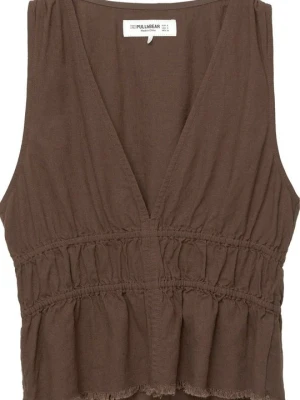 Top PULL&BEAR ciemnobrązowy