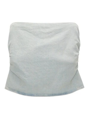 Top PULL&BEAR niebieski denim