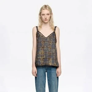 Top ramiączka dwuwarstwowy koronka Ikatmix niebieski BIMBA Y LOLA