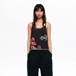 Top ramiączka marszczenie żółw czarny BIMBA Y LOLA