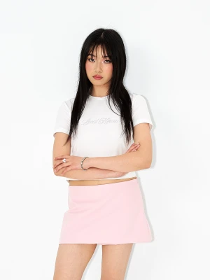 Top slim fit lh blush rhinestones biały Local Heroes