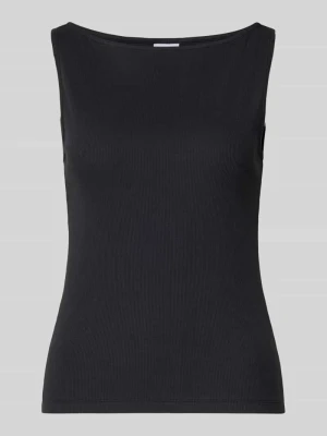 Top Slim Fit z mieszanki bawełny model 'MAY' Pieces Czarny