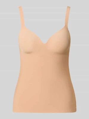 Top Slim o kroju slim fit z wbudowanymi miseczkami model 'Zero Feel 2.0' Sloggi Beżowy