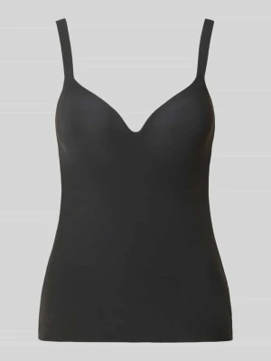 Top Slim o kroju slim fit z wbudowanymi miseczkami model 'Zero Feel 2.0' Sloggi Czarny