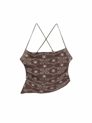 Top Stradivarius ciemnobrązowy