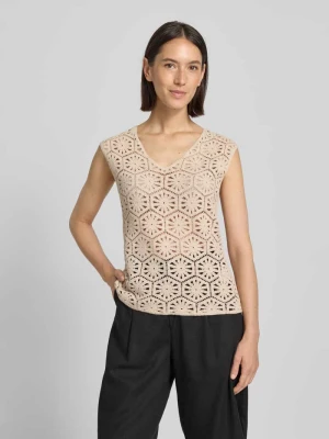 Top szydełkowy o kroju regular fit z mieszanki bawełny s.Oliver BLACK LABEL