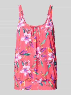 Top tankini o kroju oversized z kwiatowym wzorem Lascana