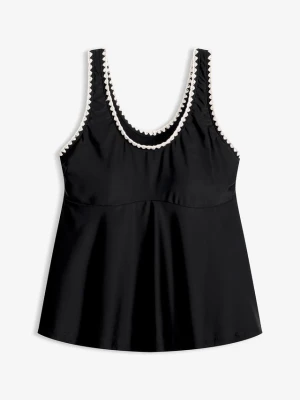 Top tankini z haftem BonPrix czarny