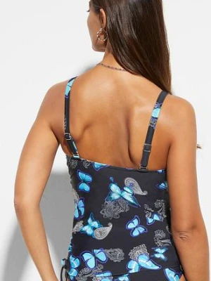 Top tankini z wiązanymi troczkami bonprix