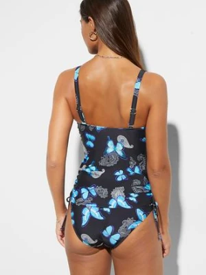 Top tankini z wiązanymi troczkami bonprix