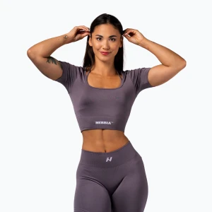 Top treningowy damski NEBBIA Flow Seamless dark grey