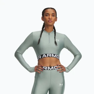 Top treningowy damski Under Armour Heat Gear Rib 1 / 4 Zip silica green / silica green / white