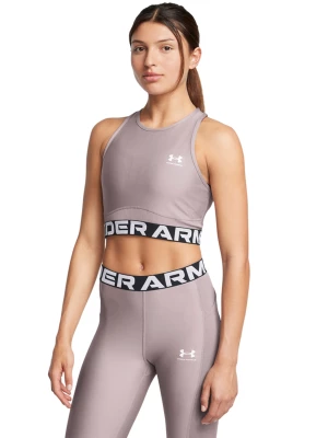 Top treningowy damski Under Armour Heatgear Rib Tank - beżowy