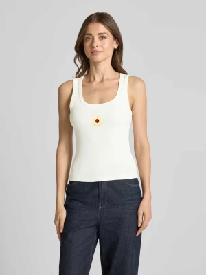 Top typu tank o kroju slim fit z mieszanki bawełny model 'DISA' Vero Moda Złamany biały
