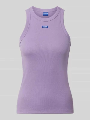 Top typu tank o kroju slim fit z mieszanki bawełny model 'Easy Tank' Hugo Blue