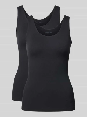 top typu tank w kroju slim fit z mieszanka modalu w zestaw 2 szt. Marc O'Polo Czarny