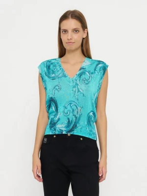 Top Versace Jeans Couture niebieski