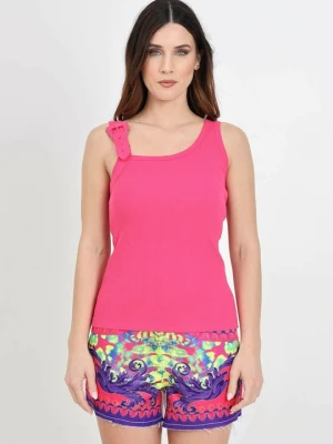 Top Versace Jeans Couture różowy neon