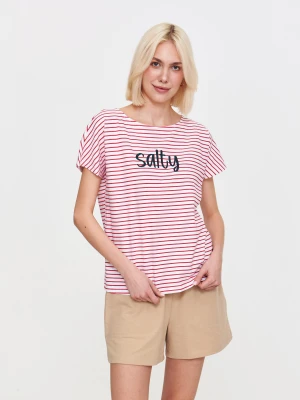 Top w czerwone paski z napisem Top Secret