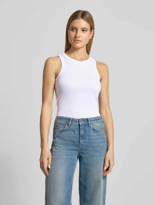 Top w efekcie prążkowania z okrągłym dekoltem MM by Max Mara