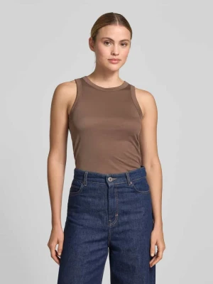 Top w efekcie prążkowania z okrągłym dekoltem MM by Max Mara