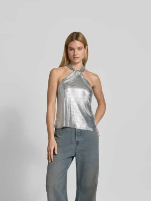Top w efekcie sieci Paco Rabanne Srebrny