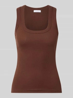Top w efekt prążkowania model 'HONEY' Topshop Czekoladowy